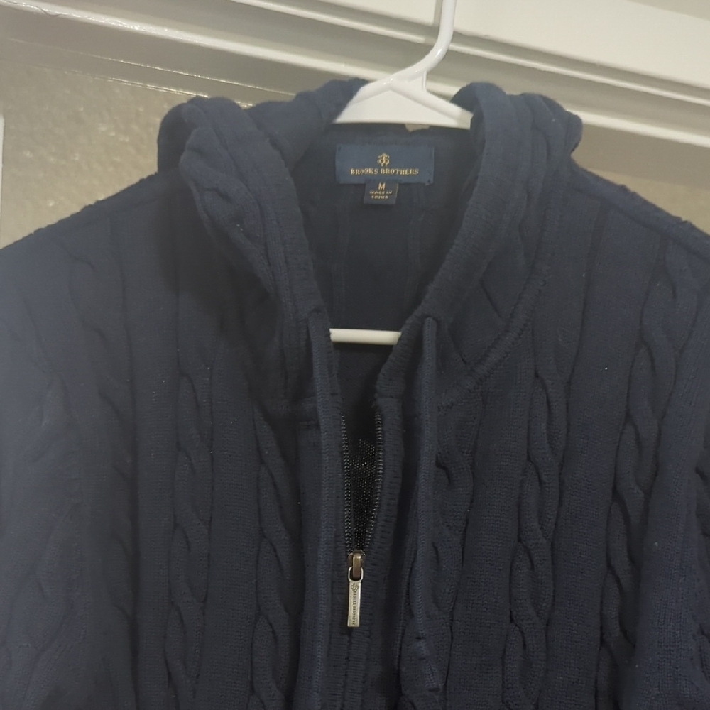 Brooks Brothers Black Zip Up Sweater
